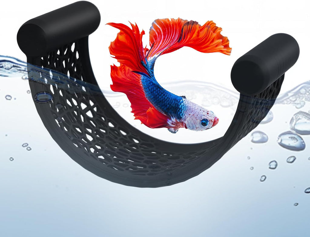 Black Betta Fish Hammock,Betta Fish Tank Accessories Decorations,Safe Floating Aquarium Rest Ledge for Bettas,Nano Fishs,Small Fish Shrimp (Black)
