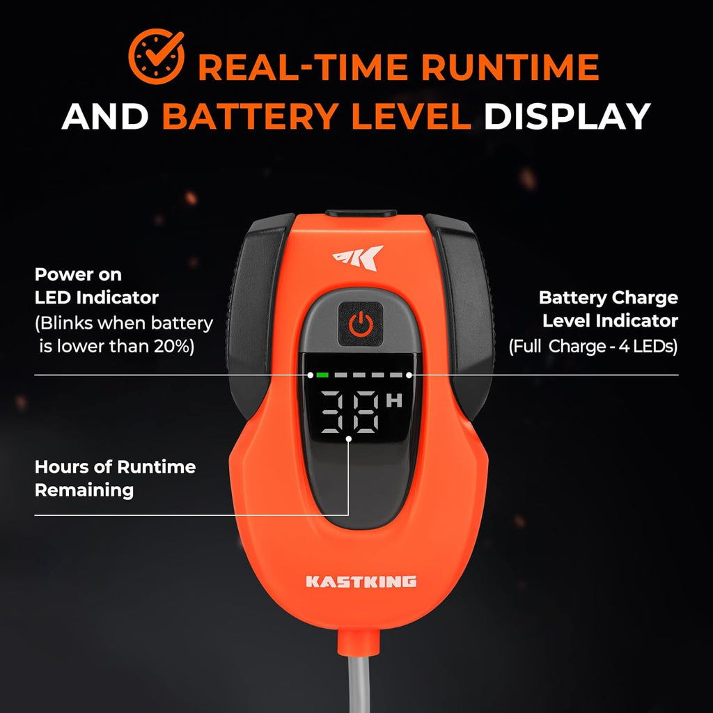 KastKing Li3 Rechargeable Live Bait Aerator, Lithium-Ion Battery, LCD Runtime Display, Large Aeration Stone, Aerator for Fish and Bait Buckets