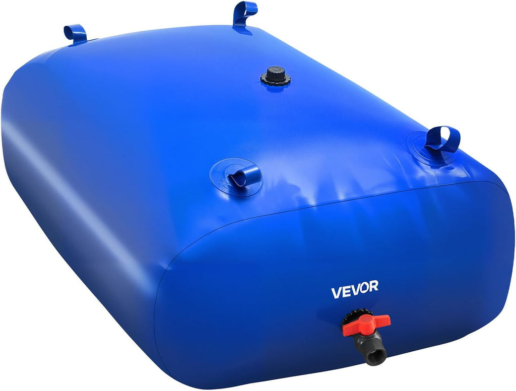 VEVOR Water Storage Bladder, 87 Gallon (330L) Water Storage Container Tank, 1000D PVC Large Capacity Soft Bag Bladder, Collapsible Portable for Garden Irrigation, Camping, RVs, Fire Prevention, Blue