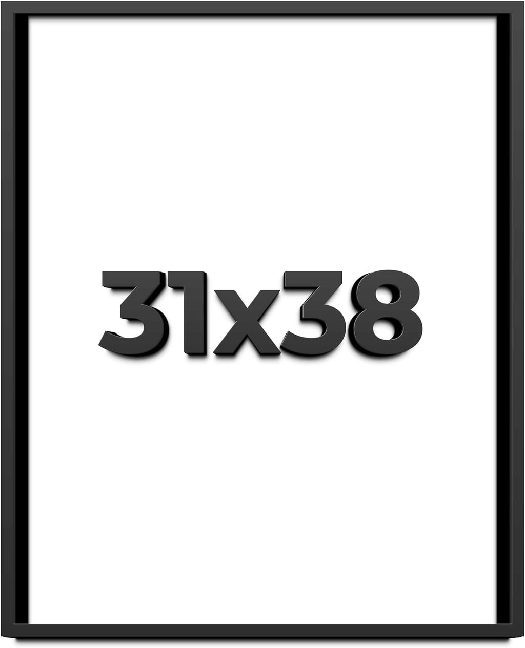 31x38 Shadow Box Frame Black | 1 Inch Deep Solid Wood Shadowbox Display Frame | UV Resistant Acrylic Plexiglass, Acid Free Backing, and Hanging Hardware | Dugan Picture Frame Style