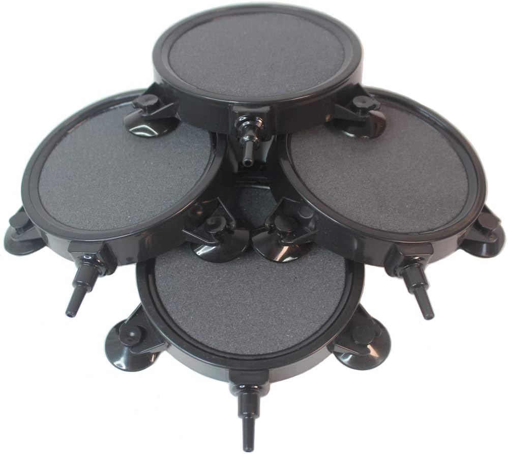 PINVNBY 4.2-Inch Air Stone Disc Bubble Diffuser with Suction Cups for Oxygenation in Fresh/Saltwater Tanks, Ponds, Hydroponic, Aquaponics, and as a Decorative Airstone for Aquariums