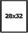 28x32 Shadow Box Frame Black | 1 Inch Deep Solid Wood Shadowbox Display Frame | UV Resistant Acrylic Plexiglass, Acid Free Backing, and Hanging Hardware | Dugan Picture Frame Style