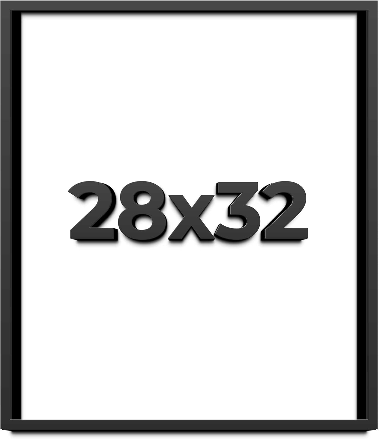 28x32 Shadow Box Frame Black | 1 Inch Deep Solid Wood Shadowbox Display Frame | UV Resistant Acrylic Plexiglass, Acid Free Backing, and Hanging Hardware | Dugan Picture Frame Style
