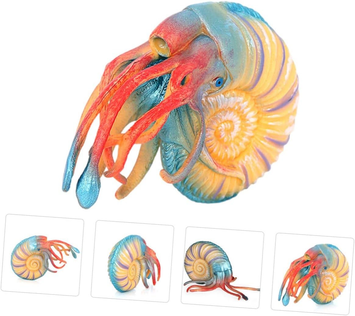 HANABASS Realistic Nautilus Model Animal Ornament Educational Sensory for Aquarium Decoration and Early Learning