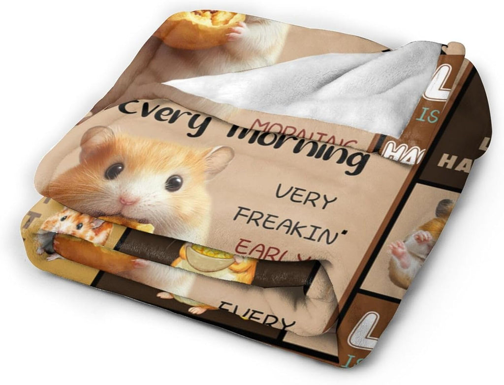 Hamster Blanket Hamsters Throw Blanket Flannel Stuff Merch Cozy Decor Fleece Plush Fuzzy Warm Soft Lightweight Bedding Gifts for Lover Girls Women Men Boy Couch Sofa 50"X40"