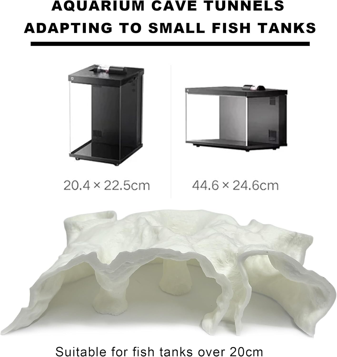 LIYAOLI 3D Printed Aquarium Cave Tunnel Hideout - Natural Under Gravel Decor for Pleco, Shrimp, Corydoras - Substrate-Friendly Sinking Base with Viewing Ports