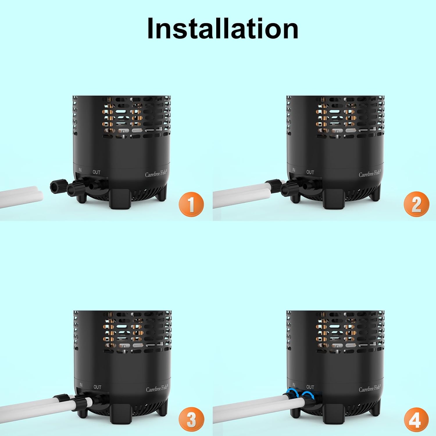 Carfree Fish Aquarium Chiller Semiconductor Technology Cooling Water Low Noise 35dB Long Service Life Small Size Energy-Saving for ≤8Gal Tank(Patent No.: US D1065431S)