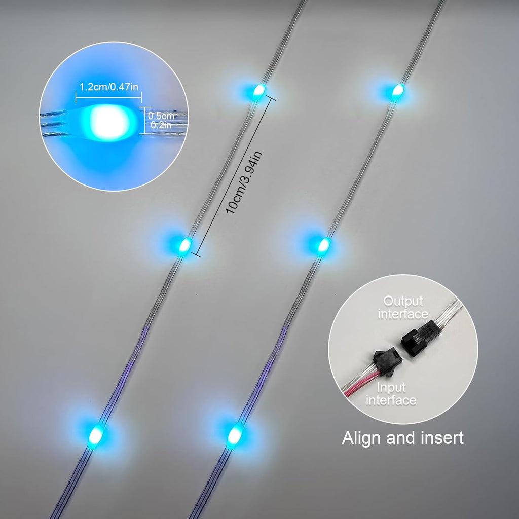 WS2812B Fairy String Lights Addressable Individually RGB IC, PVC Wire 16.4FT 50LEDs DC5V/2A for Twinkle Home Garden Bedroom Outdoor Indoor Decor(No Adapter or Controller) 1PC