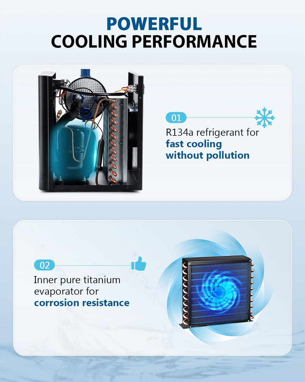 BAOSHISHAN Aquarium Chiller 26gal Aquarium Cooler 1/13 HP Water Chiller for Aquarium with Compressor Refrigeration Quiet Design Chiller for Fish Tank Axolotl