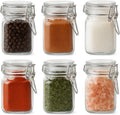 6 Pack Spice Jars, 8 oz Glass Containers with Airtight Lids, Small Herb Jars with Labels for Kitchen Storage