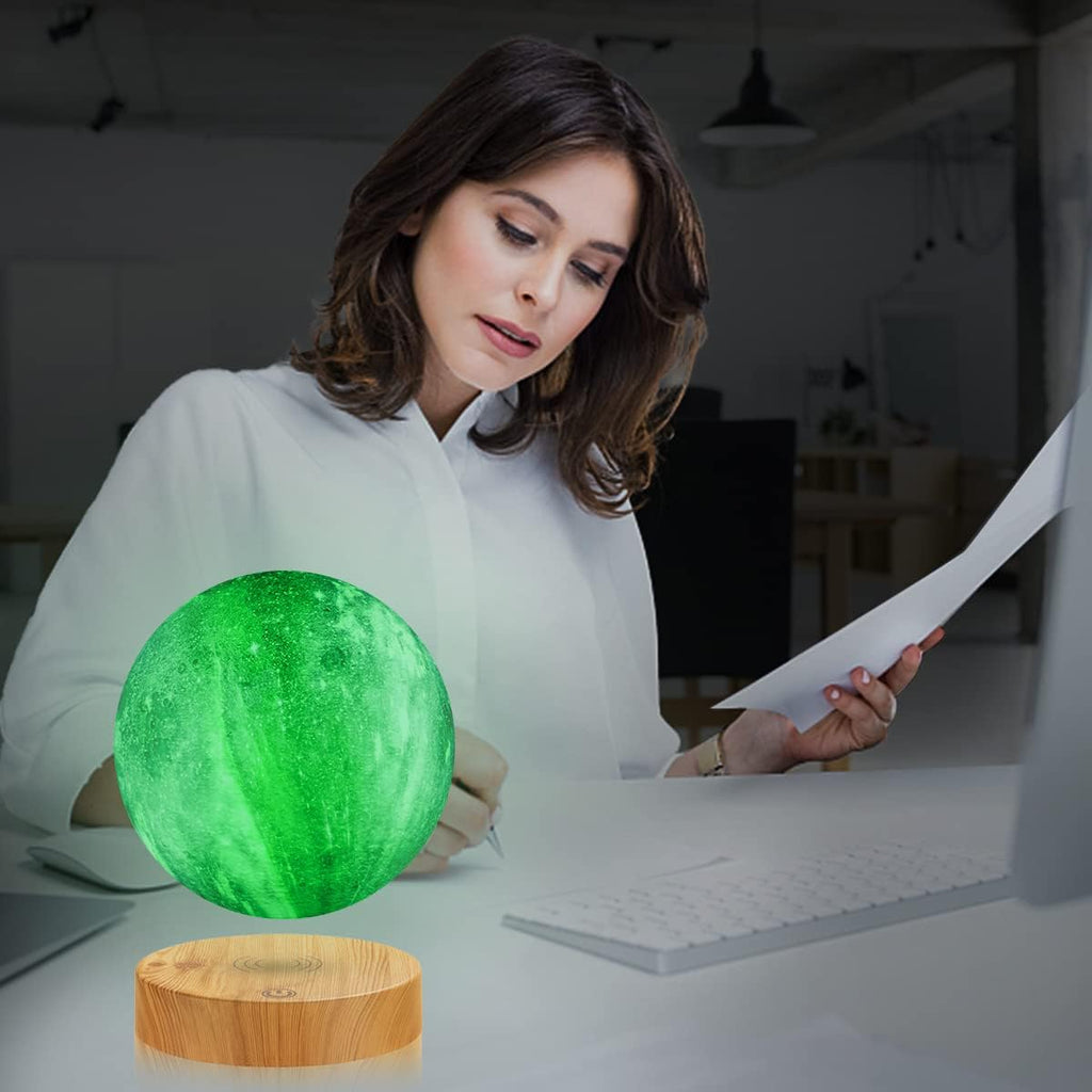 VGAzer Levitating Moon Lamp,Floating and Spinning in Air Freely with 3D Printing LED Moon Light Has 16 Colors 20 Modes for Unique Christmas Gifts,Room Decor (16 Colors Galaxy Moon)