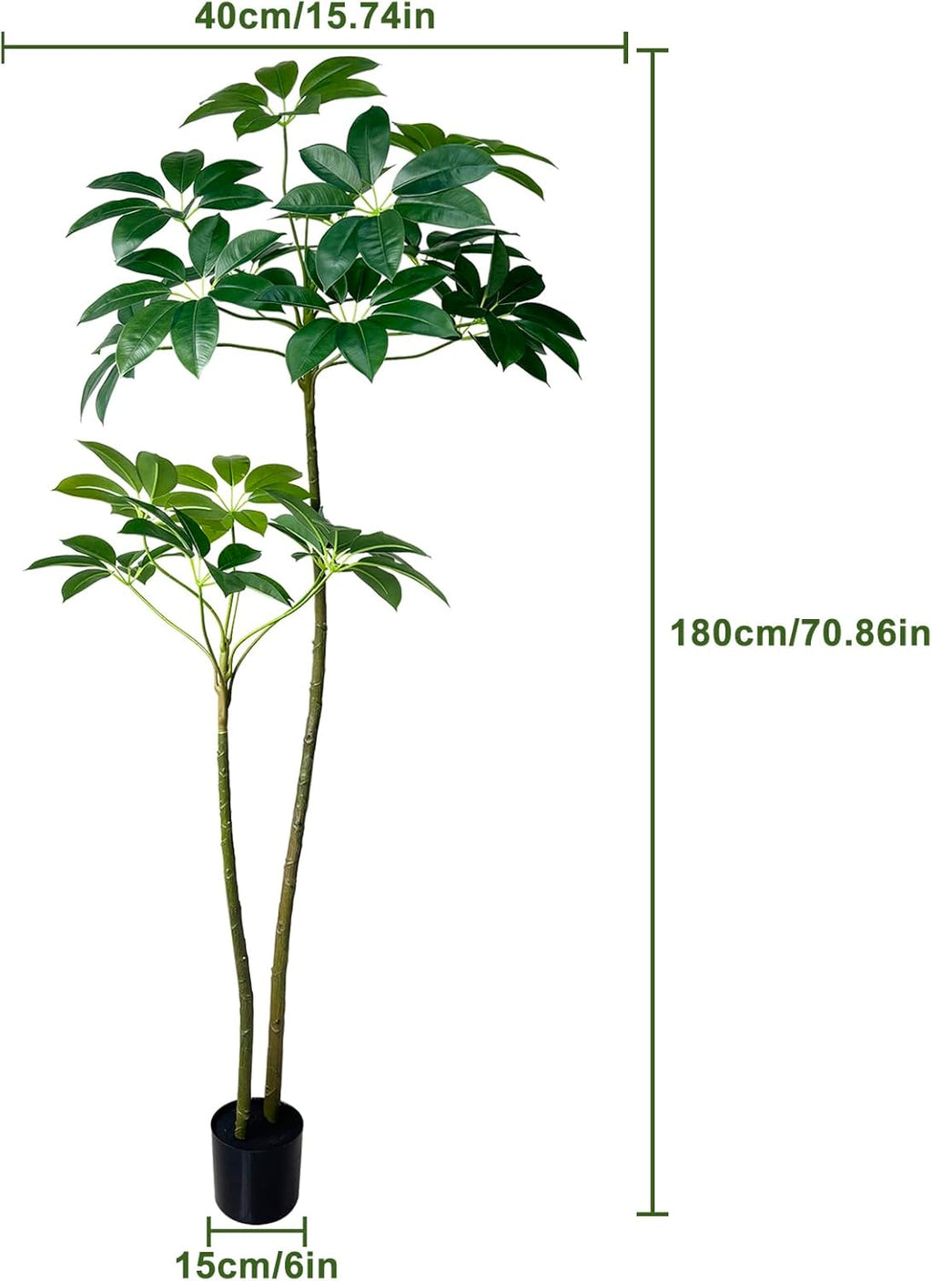 Artificial Umbrella Tree 4/5/6ftTall Fake Plants Artificial Umbrella Plants for Indoor Fake Trees for Office Home Living Room Floor Patio Greening Porch Decor (6-FT)