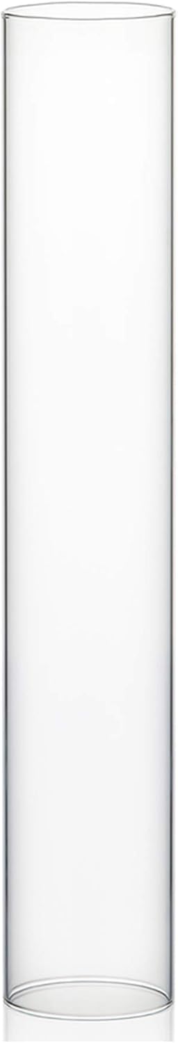 WGVI Hurricane Candle Holder Sleeve, Wide 4", Height 24", Clear Glass Cylinder Candleholder, Chimney Tube, Open Ended Candle Shade, 1 Piece
