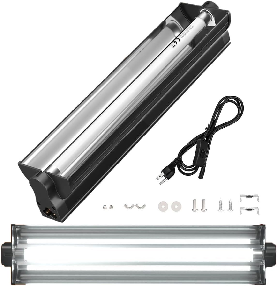T5 UVB Reptile Light Fixture Combo Kit - 12 Inch 8W Terrarium Hood 10.0 UVA UVB Bulb with High-Efficiency Reflector for Desert Reptiles & Amphibians (Bearded Dragons, Turtles, Tortoises)