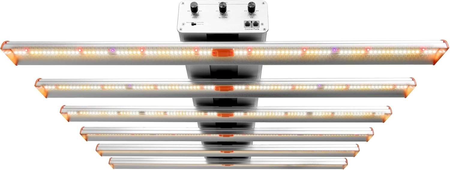 510W LED Grow Light Full Spectrum Professional Linkable Bar Style Plant Light Dimmable for Indoor Growing Commercial Hydroponic Growing 395 + 660 + 730 nm UV Red Infrared Enriched