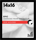 Americanflat 14x16 Picture Frame with Polished Plexiglass - Black Picture Frame - Wide Photo Frames Made of Engineered Wood for Vertical or Horizontal Wall Display - Epic Collection - Black