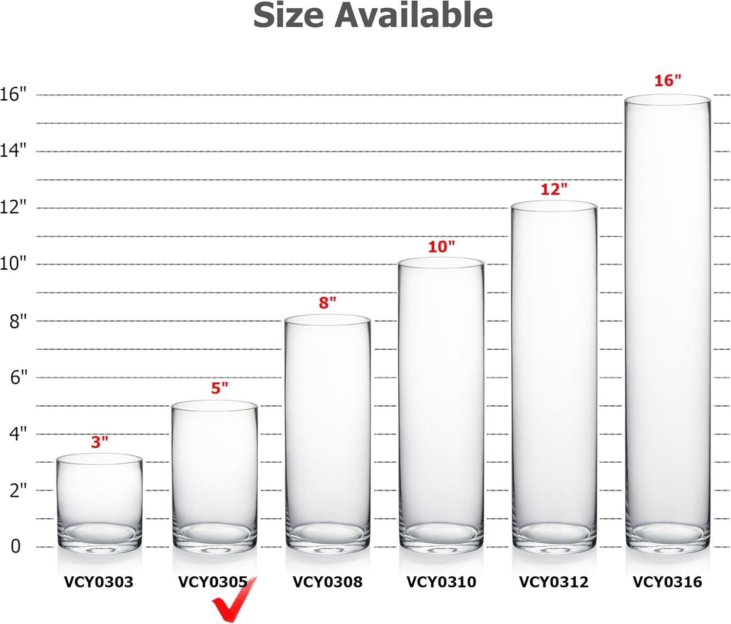 WGVI Quality Thick Clear Cylinder Glass Vase, 3" W x 5" H, Floral Container, Glass Candle Holder, Flower Vases, Wedding Centerpiece, Table Top Home Décor Accent, in Bulk Wholesale, 12 Pieces