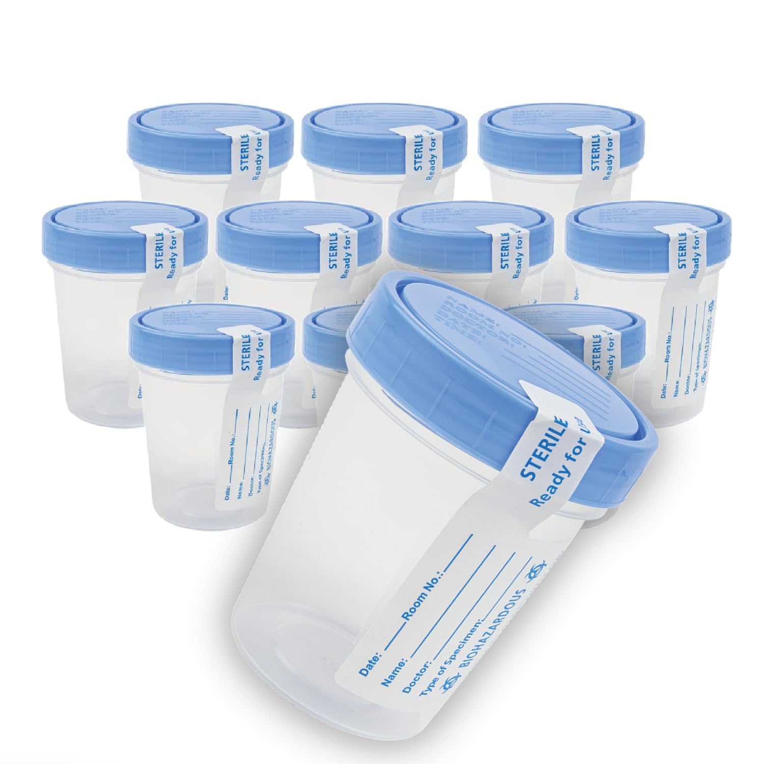 Dealmed Specimen Collection Containers Single Use Urine Specimen Cups, Screw on Leak Resistant Lid, Included ID Label, 4 oz, 1 Count