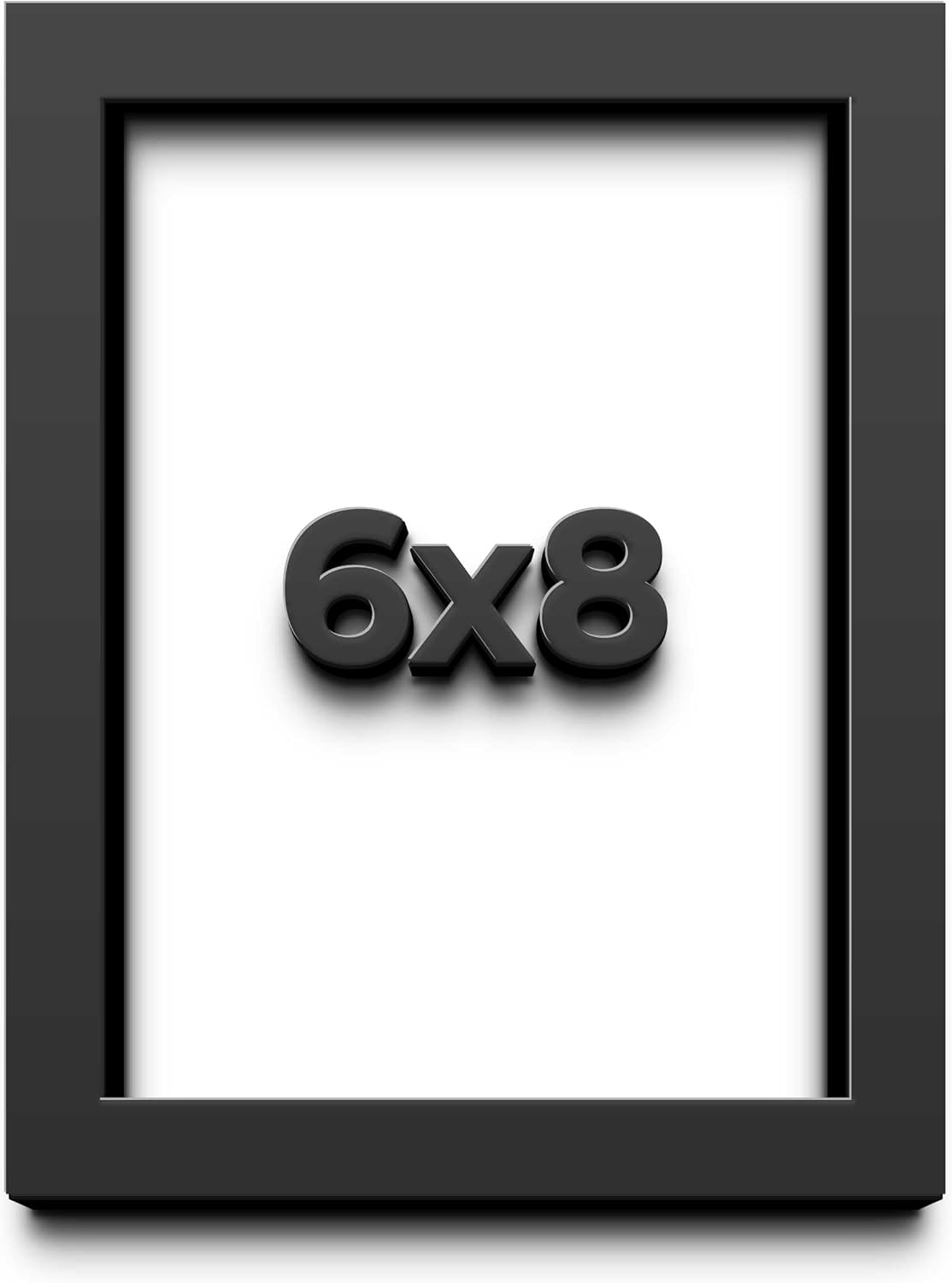 6x8 Shadow Box Frame Black | 1 Inch Deep Solid Wood Shadowbox Display Frame | UV Resistant Acrylic Plexiglass, Acid Free Backing, and Hanging Hardware