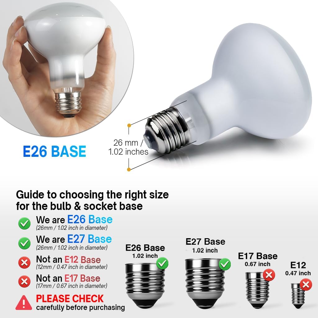 24 Nha&FACA 100W Reptile Heat Lamp Bulbs – 100 Watt Basking Bulbs for Reptiles, Bearded Dragon, Lizard, Turtle, Snake – Daylight Heat Light Bulb for Reptile Tank, Amphibian Terrarium (1 Pack)