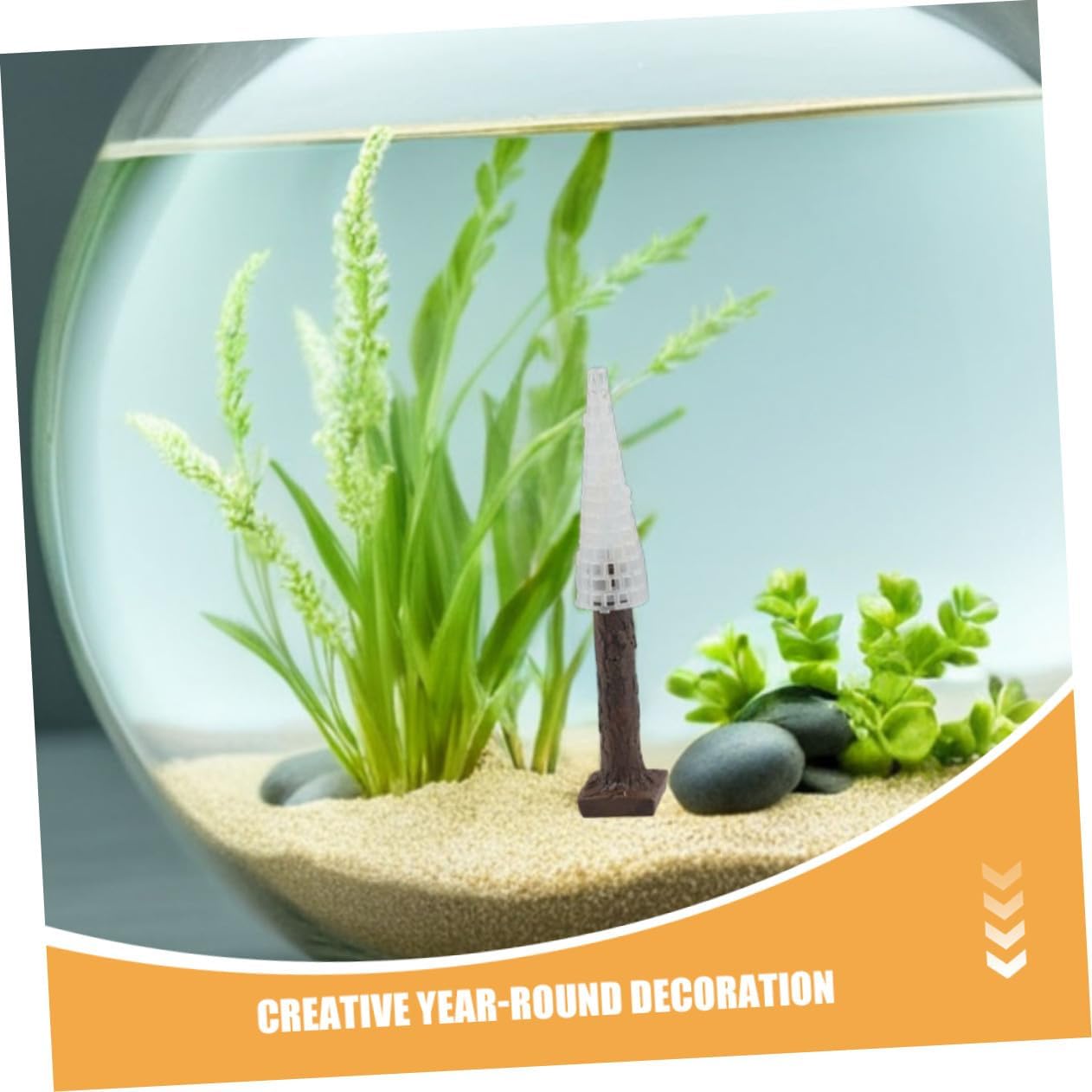 POPETPOP 2pcs Aquarium Moss Trees Betta Fish Tank Accessories Christmas Tree Simulation Plant Trunk Ornament Fish Habitat Decoration for Tank Hide and Holiday Display