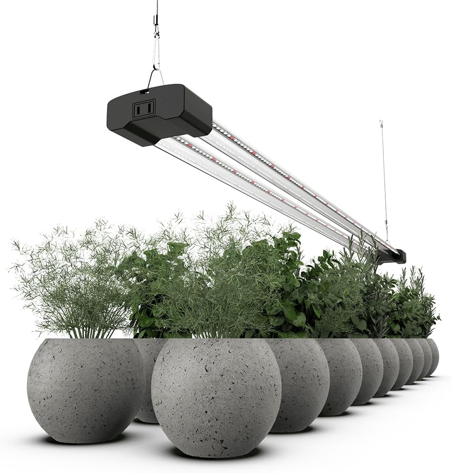 BoostGro LED Grow Light Full Spectrum 5000K Daylight + 660nm Red Linkable Indoor Plant Lighting Fixture Tubes (4FT, 2, Pack)
