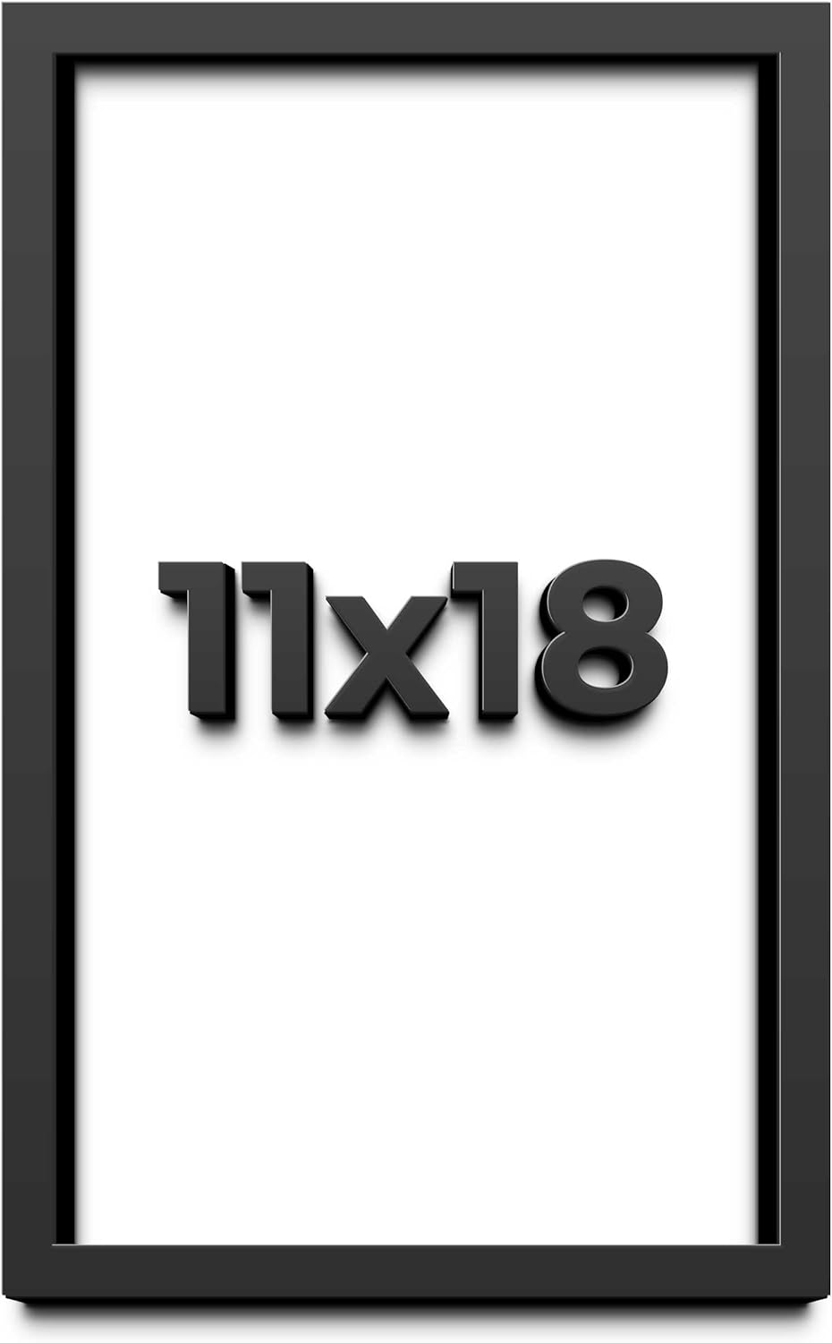 11x18 Shadow Box Frame Black | 1 Inch Deep Solid Wood Shadowbox Display | UV Resistant Acrylic Plexiglass, Acid Free Backing, Hanging Hardware | Dugan Picture Style