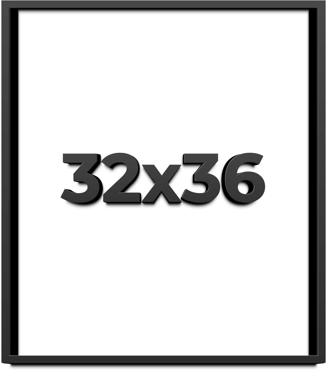 32x36 Shadow Box Frame Black | 1 Inch Deep Solid Wood Shadowbox Display Frame | UV Resistant Acrylic Plexiglass, Acid Free Backing, and Hanging Hardware | Dugan Picture Frame Style