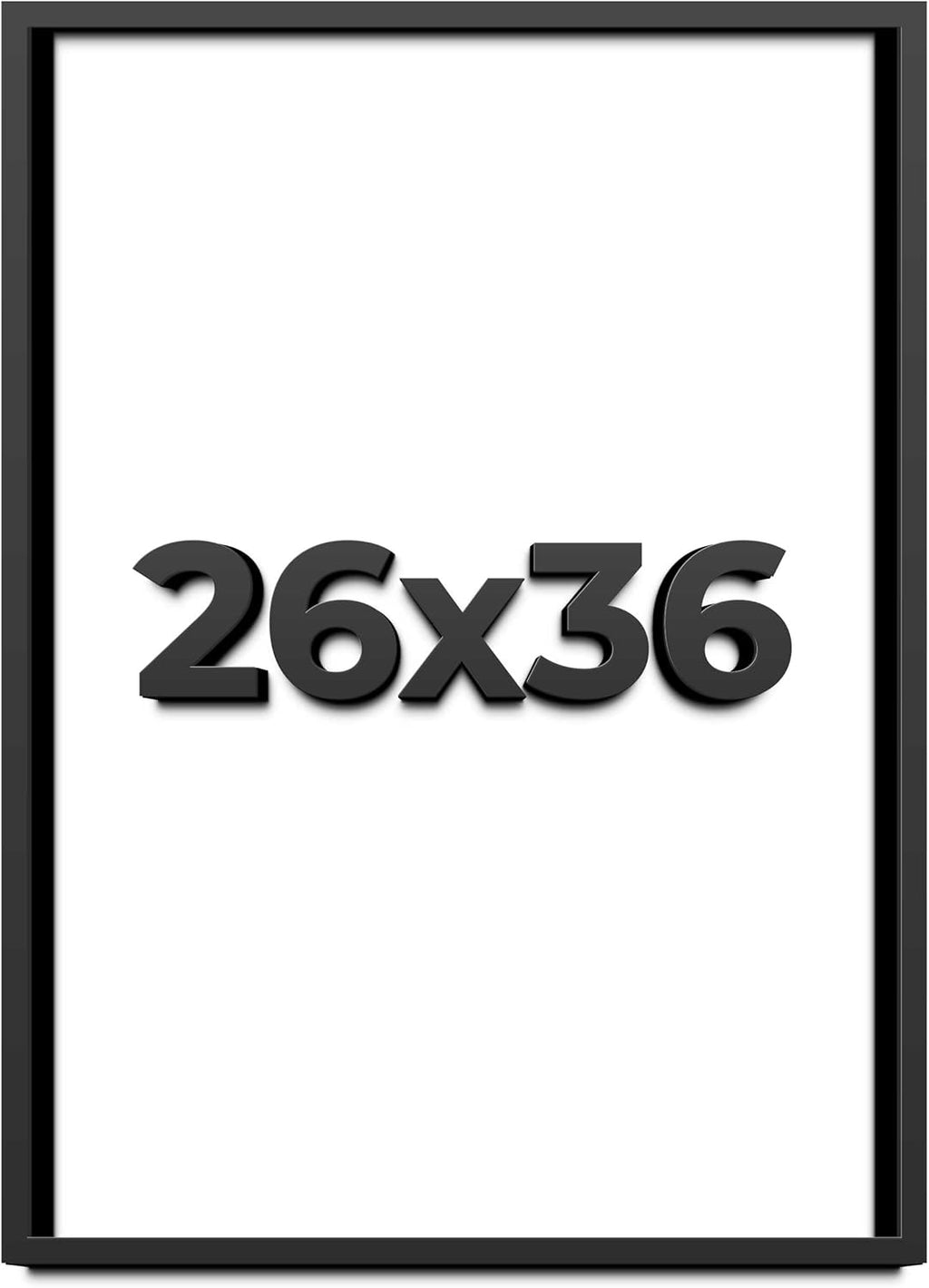26x36 Shadow Box Frame Black | 1 Inch Deep Solid Wood Shadowbox Display Frame | UV Resistant Acrylic Plexiglass, Acid Free Backing, and Hanging Hardware | Dugan Picture Frame Style