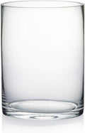 WGV Quality Thick Cylinder Vase, Width 6", Height 8", Clear Glass Container Terrarium Candle Holder for Wedding Centerpiece, Event, Home Decor, 1 Piece