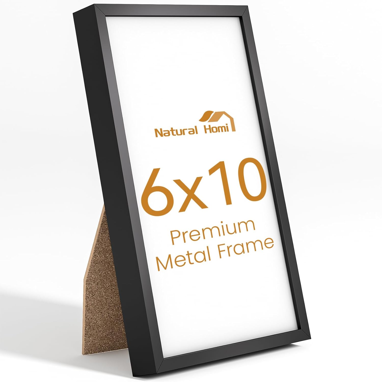 6x10 Aluminum Metal Picture Frame,Tempered Glass Black Photo Frame 6x10 for Family Photo,Posters,Art,Document to Wall Mount Horizontally or Vertically