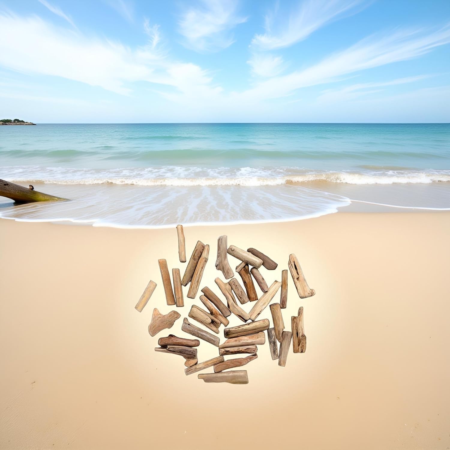 20 Pcs Wood Natural Driftwood Pieces Branch Slices Craft Sticks Beach Decor for,Bulk, for DIY Supplies,Craft Sticks,Arts Supplies ﻿