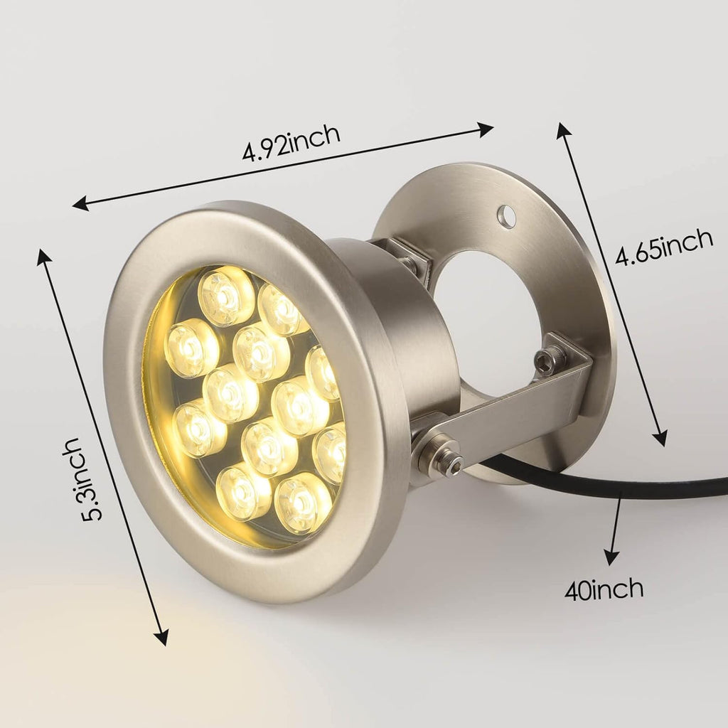 JSN&PC LED Underwater Lights 24W Warm White Color Pond Light for Party Swimming Pool Home Garden Fountain Water Rockery Grass Land