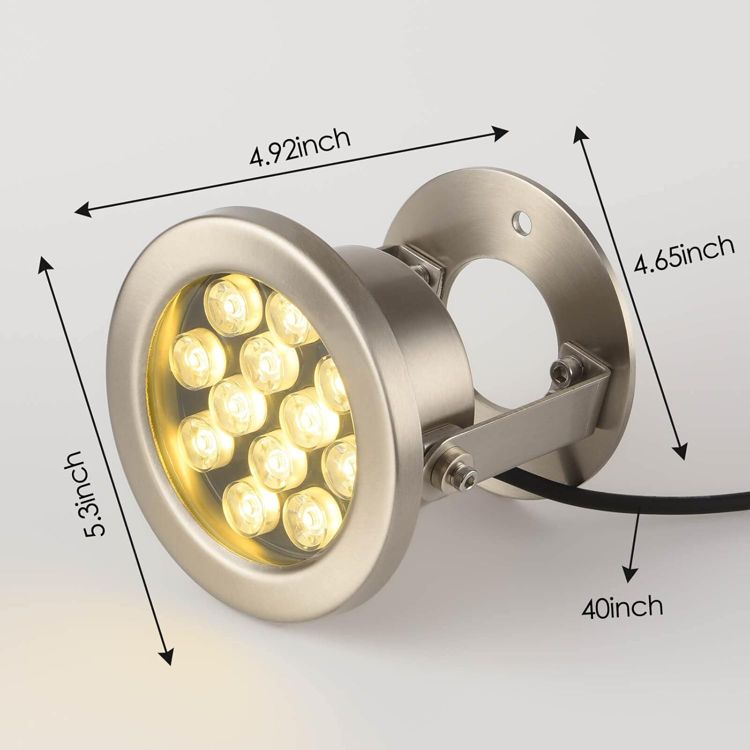 JSN&PC LED Underwater Lights 24W Warm White Color Pond Light for Party Swimming Pool Home Garden Fountain Water Rockery Grass Land