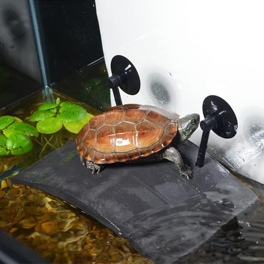 Flushbay Turtle Floating Basking Platform Aquarium Turtle Decorations Artificial Bark Tortoise Climbing Platform with Suction Cups Resting Terrace for Terrapins (Turtle Resting Platform)