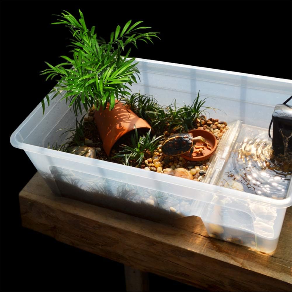 Flushbay Reptile Habitat Décor Hideouts Basking Platform for Aquatic Turtles Critter Cavern Log Hideaway for Tortoise Frog Aquarium Fish Lizard Bearded Dragon Hides and Caves