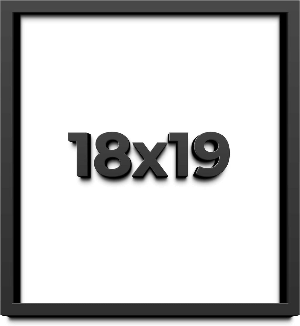 18x19 Shadow Box Frame Black | 1 Inch Deep Solid Wood Shadowbox Display Frame | UV Resistant Acrylic Plexiglass, Acid Free Backing, and Hanging Hardware | Dugan Picture Frame Style