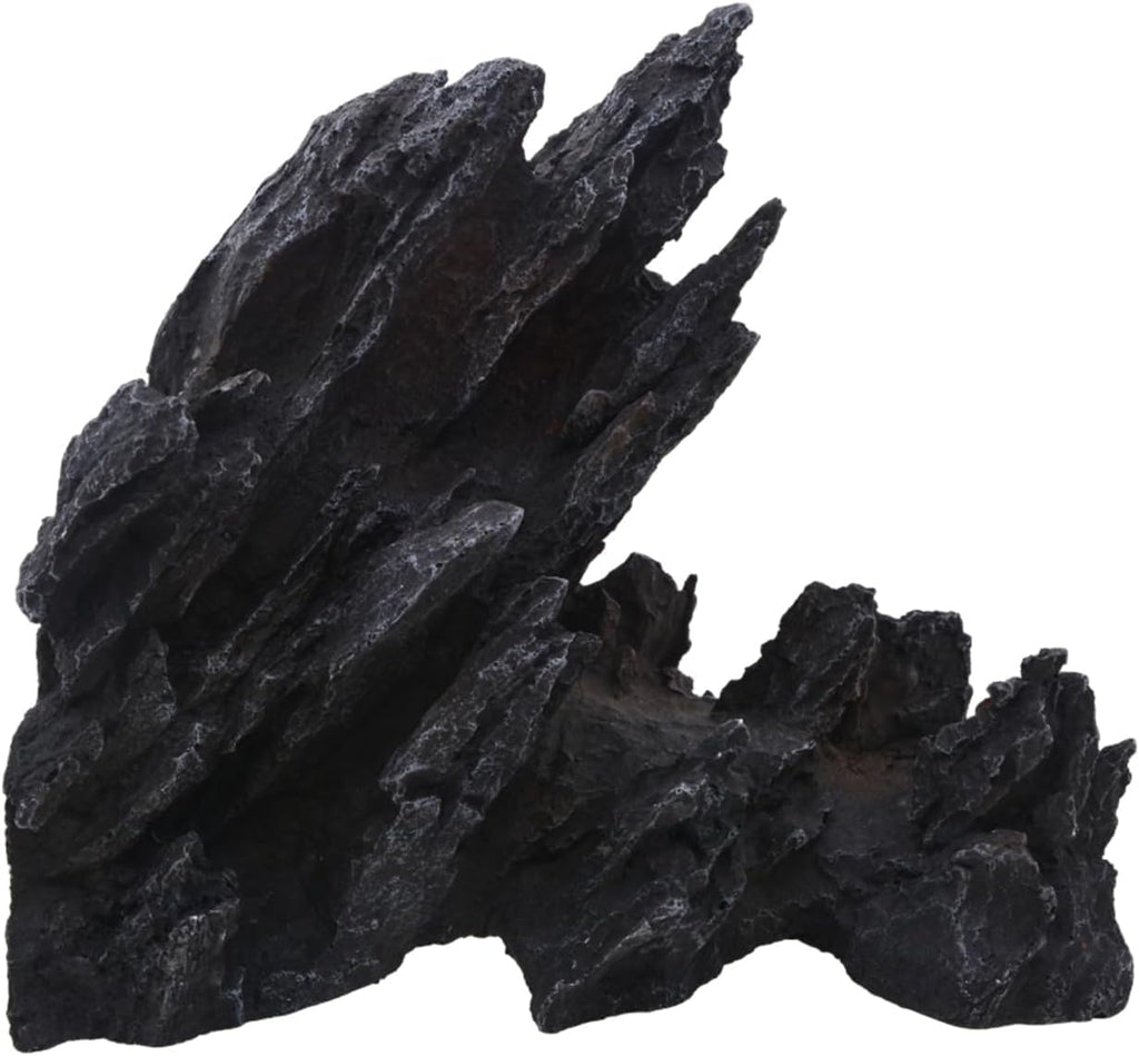AnRui Aquarium Mountain Artificial Jagged View Stone Decorations Resin Betta Cichlids Hideaway Rock Aquascaping Hiding Cave Hermit Crab Hideout Ornaments (Large)