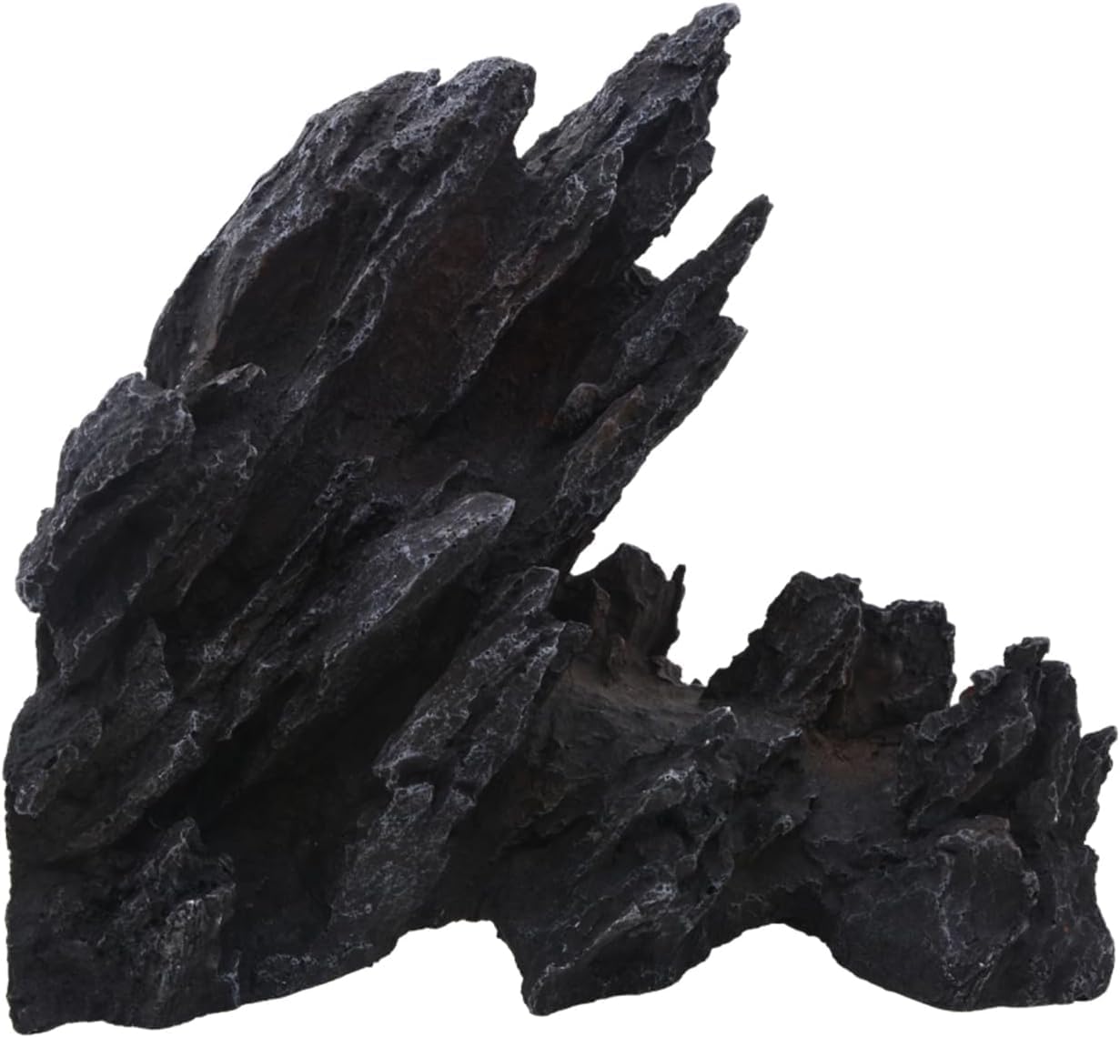AnRui Aquarium Mountain Artificial Jagged View Stone Decorations Resin Betta Cichlids Hideaway Rock Aquascaping Hiding Cave Hermit Crab Hideout Ornaments (Large)