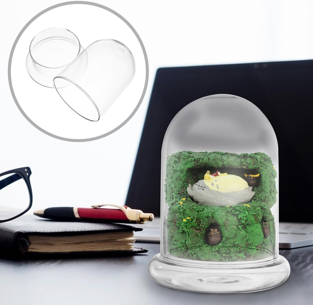 Hemoton Glass Display Dome,Clear Glass Dome for Micro Landscape DIY,Clear Cloche Bell Jar Terrarium Display Bottle,Decorative Case for Plants Succulents Fairy Lights Photos Medals