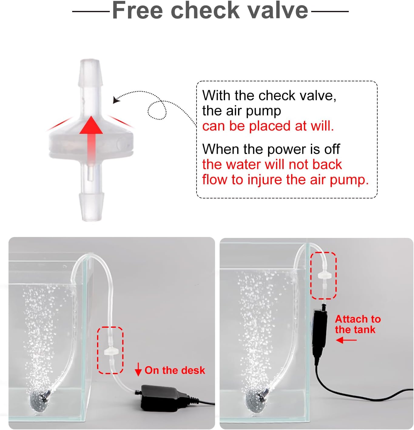 Aquarium Mini Air Aerator Pump for 1-15 Gallon Fish Tank Super Quiet 1.5 Watts