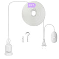 23 ft Extension Hanging Lantern Pendant Light Lamp Cord Cable, Plug in Hanging Lamp Cord Kit with On Off Switch and E26 E27 Socket, Hanging Light Socket with Cord for Bedroom Garage Farmhouse
