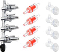 Aquarium Air Pump Splitter 13 in 1 Set 4-Way Air Flow Control Lever Valve & 4 Non-Return Check Valves & 8 Suction Cups for Fish Tank Airline Air Tube Hose