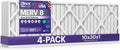 BNX TruFilter 10x30x1 Air Filter MERV 8 (4-Pack) - MADE IN USA – Dust & Pet Defense Electrostatic Pleated Air Conditioner HVAC AC Furnace Filters for Dust, Pet, Mold, Pollen MPR 600 – 700 & FPR 5