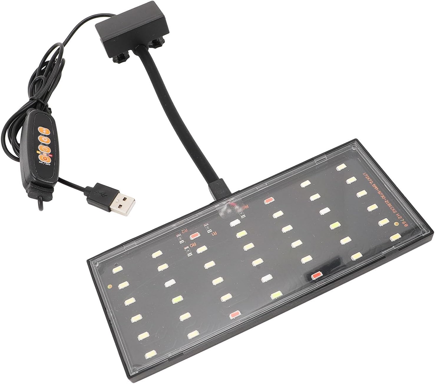 BAFOVY Clip On Aquarium Light, Fish Clip On USB Powered LED Dimmable 10 Speed Brightness Timing Control Fish Clamp Light for Home Indoor