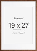 Fun Memories 19x27 Oak Picture Frame for Wall, 19x27 Frame with Matted to 16x21, Solid Wood Picture Frames for Wall Art Photo and Prints (Walnut, 1 Pack)