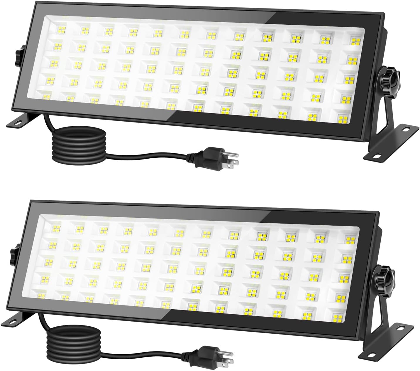 2 Pack LED Shop Light for Garage, 120W 10000lm 5000K Daylight LED High Bay Light, IP66 Waterproof Outdoor Flood Light with US Plug 5FT Cable for Workshop Yard Garage Factory Area Lighting Fixture