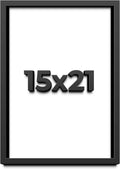 15x21 Shadow Box Frame Black | 1 Inch Deep Solid Wood Shadowbox Display Frame | UV Resistant Acrylic Plexiglass, Acid Free Backing, and Hanging Hardware | Dugan Picture Frame Style