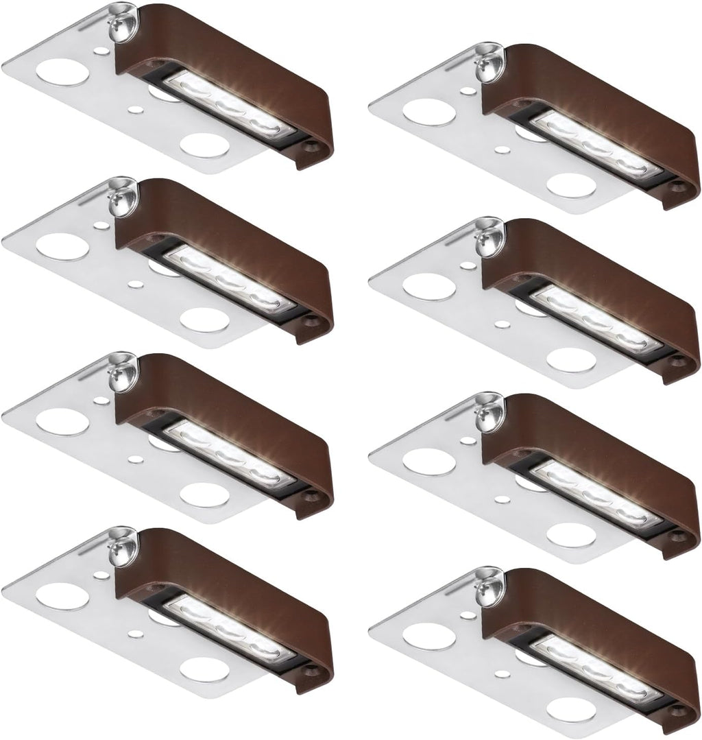 LEONLITE 8-Pack 4 Inch LED Hardscape Lighting, Update Retaining Wall Lights, LED Landscape Lighting, 12 AC/DC Paver Light Low Voltage, 2W Outdoor Step Lights, 5000K Daylight, ETL