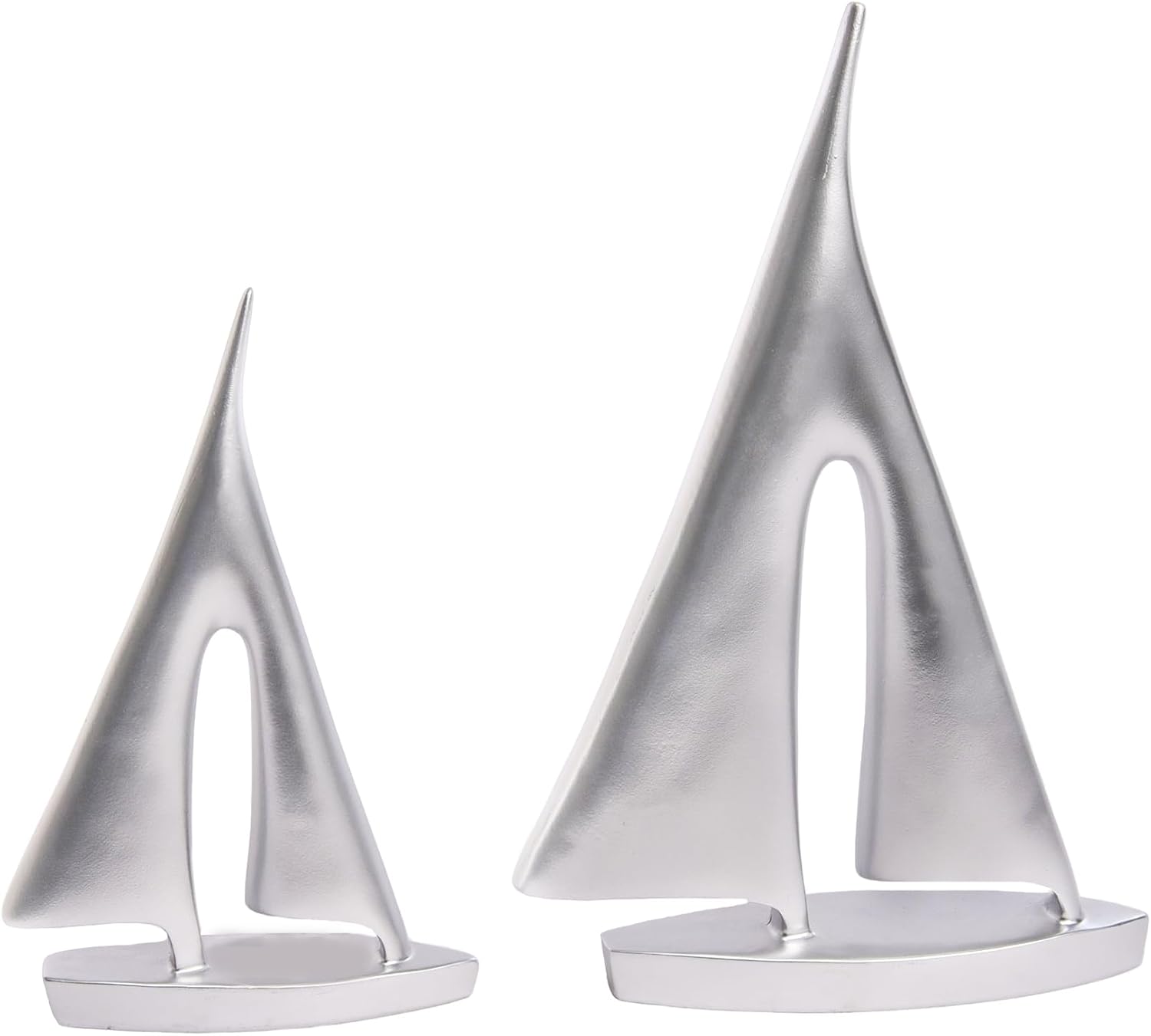 Modern Sculptures Home Decor, Silver Sailboat Decor Ornament, Boat Decorations Statue Decor, Art Sculptures and Statues, Sailboat Gifts Home Office Bathroom Shelf Decor Nautical Decor (2 Pack)